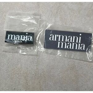 Giorgio Armani Mania Fragrance Promotional Lapel Pin Set Black White 2pc